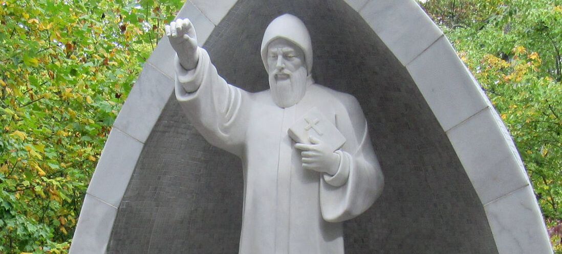 Statue of Saint Sharbel at the Shrine of St. Sharbel in Maryland
